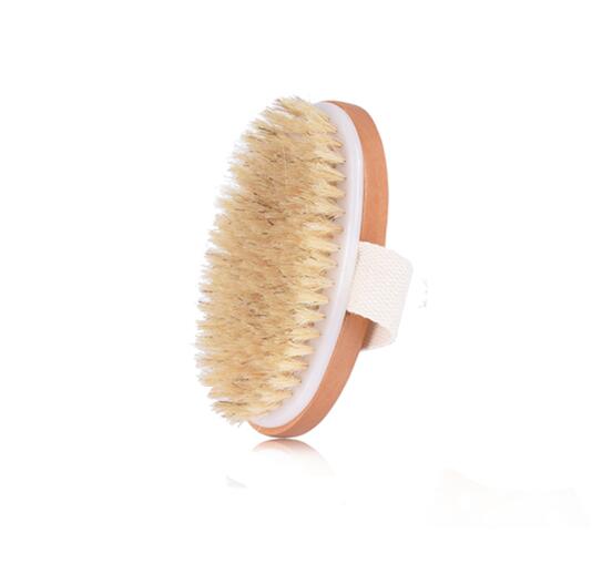 TREESMILE Natural Bristle Bath Brush Exfoliating Wooden Body Massage Shower Brush SPA Woman Man Skin Care Dry Body Brush D40