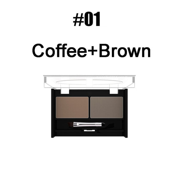 Girls Women Eyeshadow Cake Makeup Tools 2 Color Waterproof Eyebrow Powder Eye Shadow Eye Brow Palette + Brush Eyebrow Enhancer