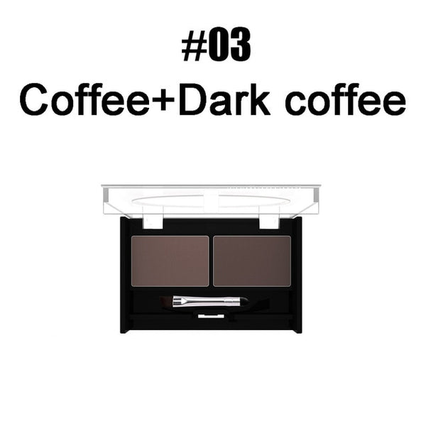 Girls Women Eyeshadow Cake Makeup Tools 2 Color Waterproof Eyebrow Powder Eye Shadow Eye Brow Palette + Brush Eyebrow Enhancer