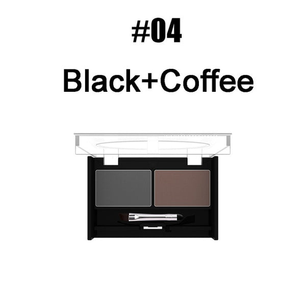 Girls Women Eyeshadow Cake Makeup Tools 2 Color Waterproof Eyebrow Powder Eye Shadow Eye Brow Palette + Brush Eyebrow Enhancer