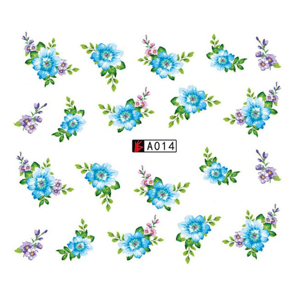 GAM-BELLE 1 Sheet DIY Flower Slider Water Transfer Sticker Nail Art Pink Rose Flower Decals Women Beauty Makeup Wraps Nail Decor