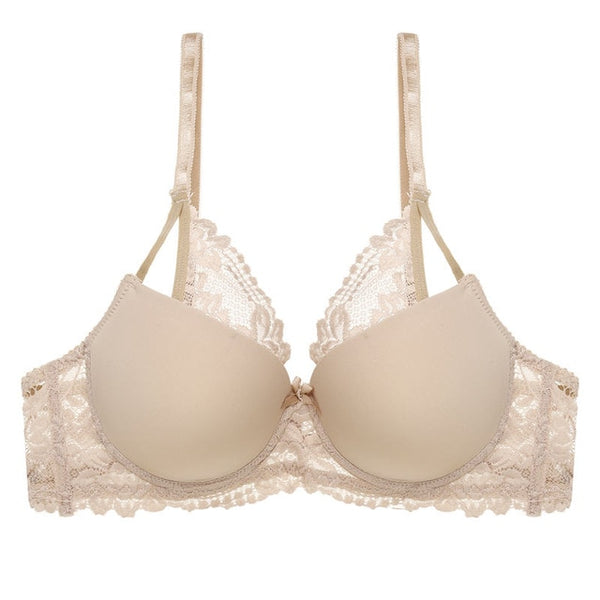 Lace Front Beauty Push Up Bra Women's Underwear Sexy Female Brassiere Lingerie Bralette for Women Lace Floral Back Closure Bras