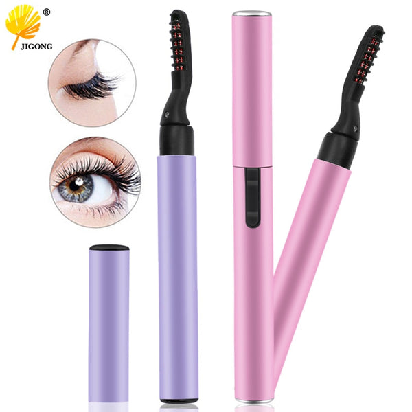 Purple Pink Portable Pen Style Electric Perm Heated Eyelash Curler Long Lasting Eye lash Curler Makeup Curling Kit For Women