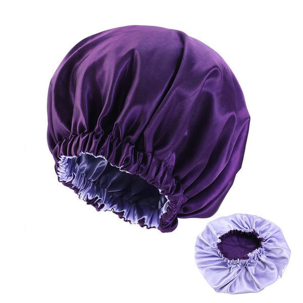 New Extra Large Satin Lined Bonnet Women Big Size Beauty Print Satin Silk Bonnet Sleep Night Cap Head Cover Bonnet Hat Wholesale