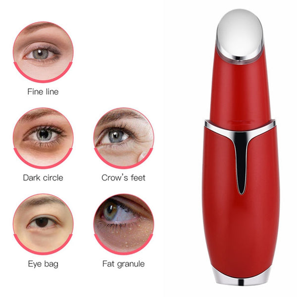 Vibration Eye Massager Electric Dark Circle Wrinkle Removal Pen Hot Massage Eye Skin Care Anti Aging Women Beauty Face Massager