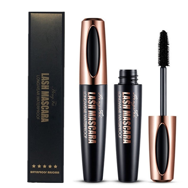 4d silk fiber mascara waterproof and easy to dry natural soft long eyelash makeup mascara black thick eyelash cosmetics