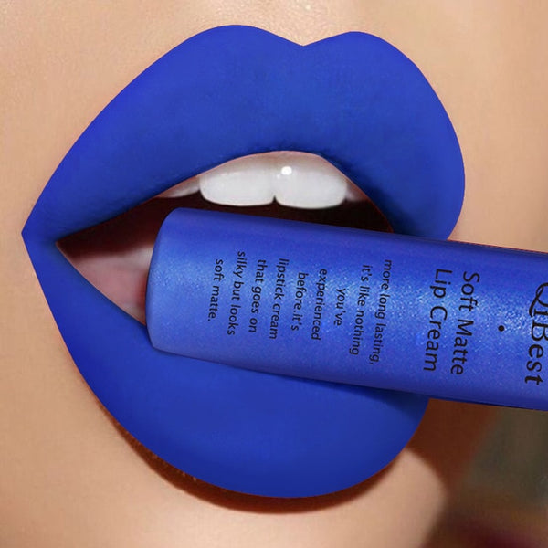 Qibest Brand Matte Nude Lipstick Lipkit Pigment Dark Red Black Long Lasting Waterproof Lip Gloss Lot Women Beauty Makeup