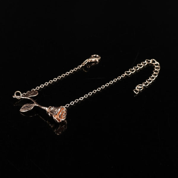 MQCHUN 3D Rose Necklace flower Custom Charm Necklace Final Rose Beauty and the Beast Jewelry Women Girls Party Gift dropshipping