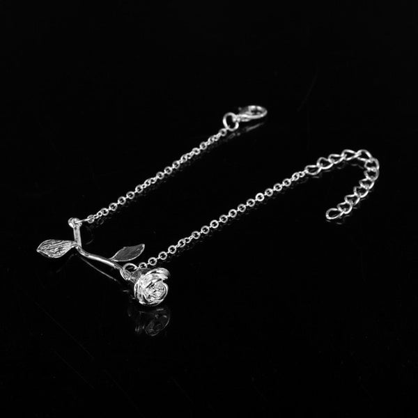 MQCHUN 3D Rose Necklace flower Custom Charm Necklace Final Rose Beauty and the Beast Jewelry Women Girls Party Gift dropshipping