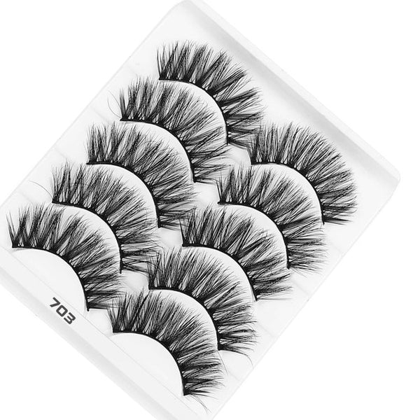 AY 5 Pairs Beauty lashes Eyelashes Mink 2020 New 3D Mink lashes Womans Makeup Tools Wholesale Eeyelashes Mink lash Vendors