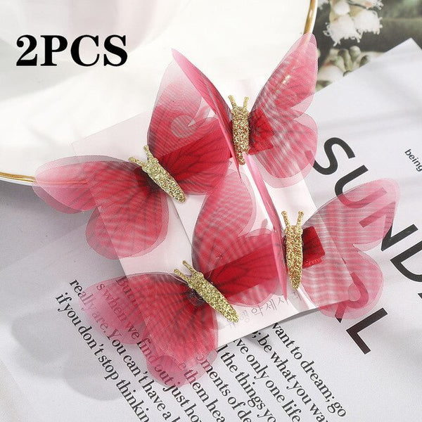 AWAYTR Handmade Simulation Butterfly Wedding Headwear Hairpins DIY Gift For Girl Beautiful Hair Clip Hair Decor Hair Accessories
