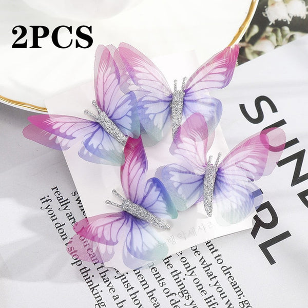 AWAYTR Handmade Simulation Butterfly Wedding Headwear Hairpins DIY Gift For Girl Beautiful Hair Clip Hair Decor Hair Accessories