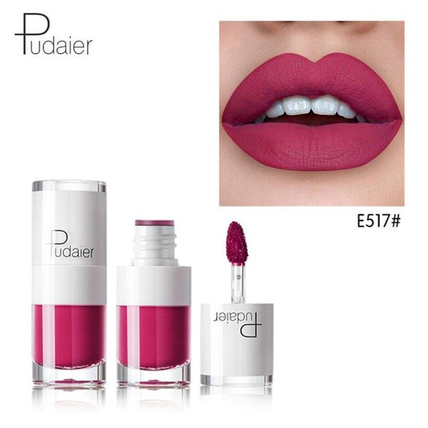 Pudaier 16Color Nude Matte Lipstick Waterproof Liquid Lipstick Long Lasting Moisturizer Women Red Lip Stick Tint Makeup Cosmetic