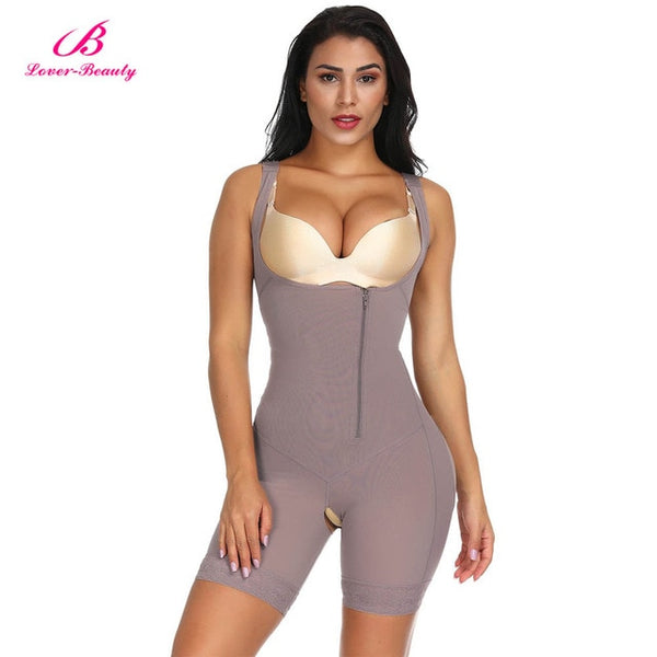 Lover Beauty Women Latex Shaper Waist Cincher Slimming Zipper Buckle Full Body Shaper Tummy Waist Control Bodysuits Shapewear
