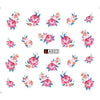 GAM-BELLE 1 Sheet DIY Flower Slider Water Transfer Sticker Nail Art Pink Rose Flower Decals Women Beauty Makeup Wraps Nail Decor