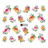 GAM-BELLE 1 Sheet DIY Flower Slider Water Transfer Sticker Nail Art Pink Rose Flower Decals Women Beauty Makeup Wraps Nail Decor