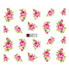 GAM-BELLE 1 Sheet DIY Flower Slider Water Transfer Sticker Nail Art Pink Rose Flower Decals Women Beauty Makeup Wraps Nail Decor