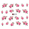 GAM-BELLE 1 Sheet DIY Flower Slider Water Transfer Sticker Nail Art Pink Rose Flower Decals Women Beauty Makeup Wraps Nail Decor