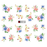GAM-BELLE 1 Sheet DIY Flower Slider Water Transfer Sticker Nail Art Pink Rose Flower Decals Women Beauty Makeup Wraps Nail Decor