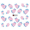 GAM-BELLE 1 Sheet DIY Flower Slider Water Transfer Sticker Nail Art Pink Rose Flower Decals Women Beauty Makeup Wraps Nail Decor