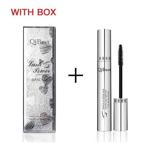 QIBEST Black Mascara Eyelashes Makeup 4D Silky Eyelashes Lengthening Eye Cosmetics Eyelashes Makeup Waterproof Mascara Volume