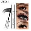 QIBEST Black Mascara Eyelashes Makeup 4D Silky Eyelashes Lengthening Eye Cosmetics Eyelashes Makeup Waterproof Mascara Volume