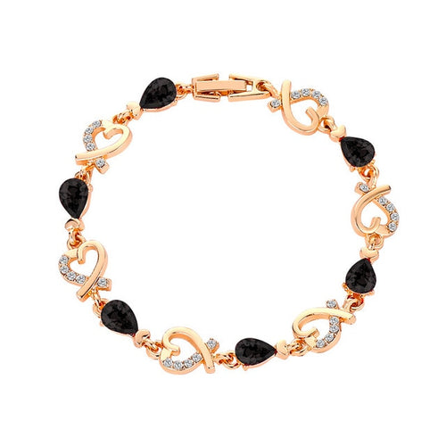 New 5 Colors Beautiful Bracelet for Women Colorful Austrian Crystal Fashion Heart Chain Bracelet For Female Gifts Wholesale 2020