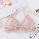 Women Lace Sets Sports Bra Ultrathin Panties Beauty Back Wrapped Chest Brassiere Lingerie Stretch Triangle Cup Padded Underwear