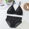 Women Lace Sets Sports Bra Ultrathin Panties Beauty Back Wrapped Chest Brassiere Lingerie Stretch Triangle Cup Padded Underwear