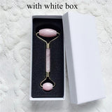 Portable Rose Quartz Facial Massage Crystal Stone Face Lift Jade Massager Roller Set Skin Care Wrinkle Removal Tool for Women