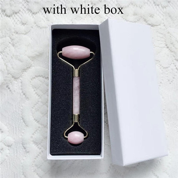 Portable Rose Quartz Facial Massage Crystal Stone Face Lift Jade Massager Roller Set Skin Care Wrinkle Removal Tool for Women