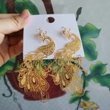 2020 Chinese Style Personality Vintage Beautiful Peacock Goldfish Dangle Earrings Fashion Temperament Ladies Jewelry Accessories