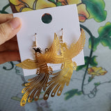 2020 Chinese Style Personality Vintage Beautiful Peacock Goldfish Dangle Earrings Fashion Temperament Ladies Jewelry Accessories