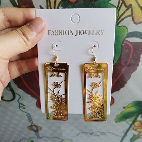 2020 Chinese Style Personality Vintage Beautiful Peacock Goldfish Dangle Earrings Fashion Temperament Ladies Jewelry Accessories